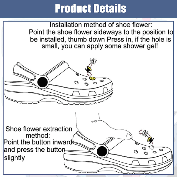 14 deler 3D Clog Sandals Ornament, Skoberlocker, Söt Sko Orna