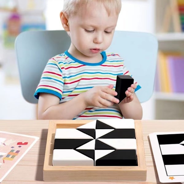 Hidden Blocks Puzzle Pussel Leksaker Träpussel C