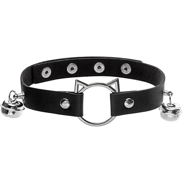 Kettu keinotekoinen turkishäntä kissankorvat panta Halloween-juhlapuku kaulakoru choker cosplay -setti naisille Black