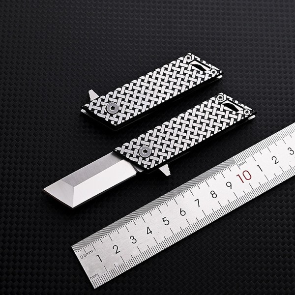 Rostfritt stål Mini Pocket Utility Kniv Nyckelring Oppackning Vikning Kniv Oppackning Cutter zdq