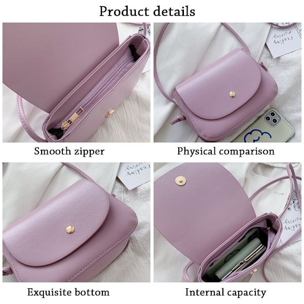 Enkel Crossbody-väska för kvinnor i ren färg - Gul yellow