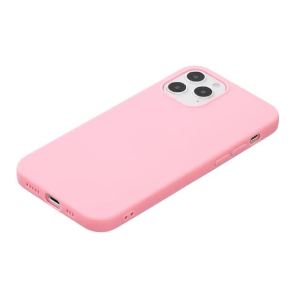 IC Kompatibel med iPhone 12 / 12 Pro - Solid Mat TPU Cover - Lys Rosa zdq