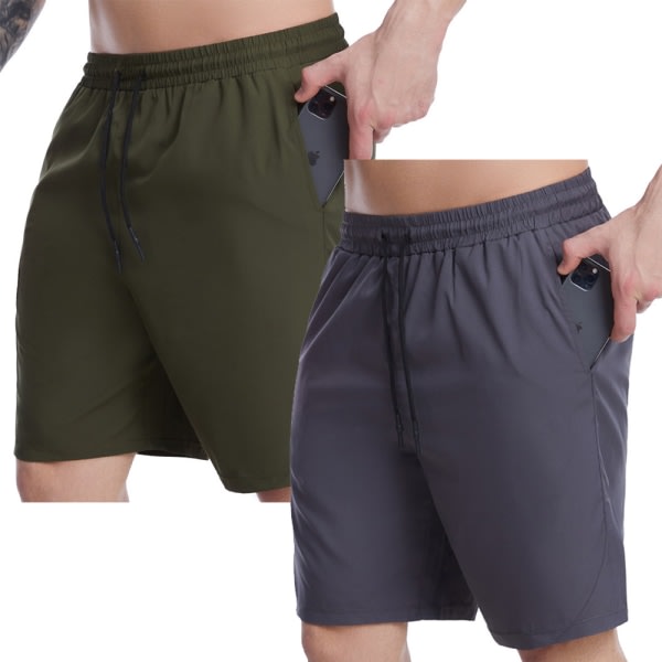 2-delte fitness-shorts for menn med snøring for menn zdq