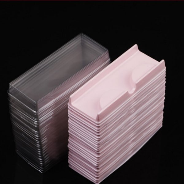 50st fransbrickor plasttriangelgenomskinlig minkfranshållare e Pink
