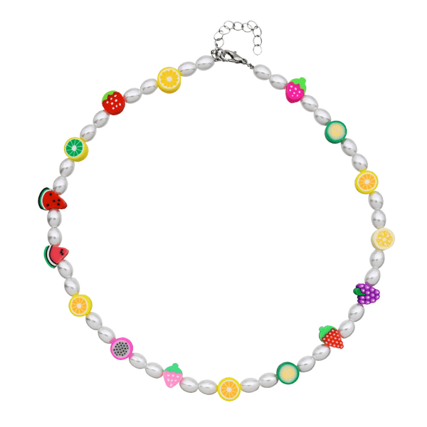 100 st Jordgubbsfrukter Polymer Lera Färg Blandad 10MM DIY-pärlor