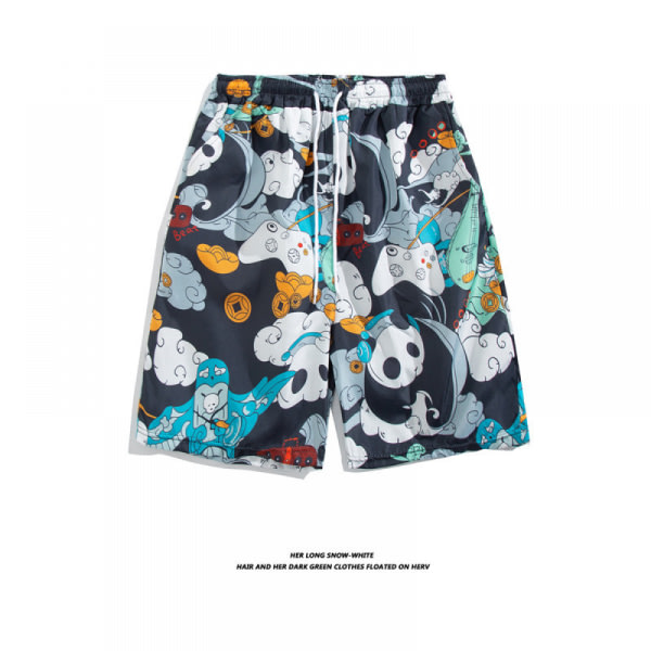 Strandshorts med fargeglada print for män Hot Summer Badbyxor Sport löparbaddräkter med mesh -DK7007 zdq
