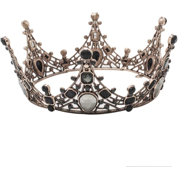 CDQ 1 st Tiara legering brud strass pannband för festbröllop cosplay (svart)