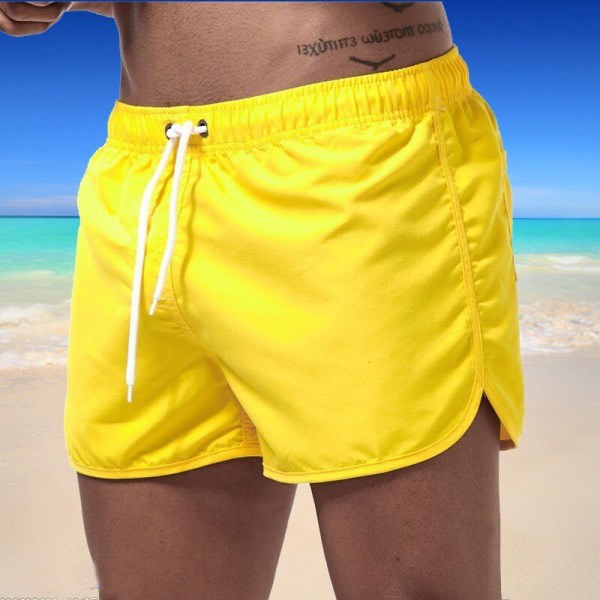Sommar badkläder för män Shorts Märke Strandkläder Yellow L zdq