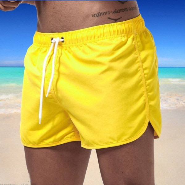 Sommar badkläder för mænd Shorts Märke Strandkläder Gul L zdq