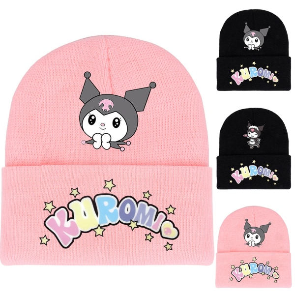 Unisex Kuromi Strikket Hættehue Vinterhue Cap #3