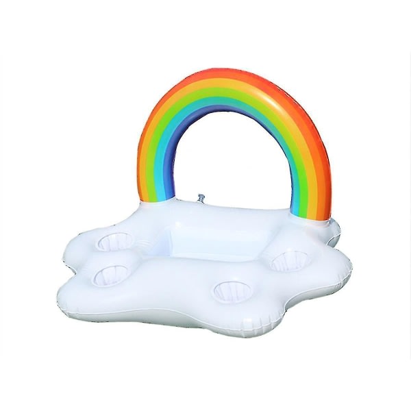 Rainbow Cloud Oppblåsbar Dryckeshållare, Drink Floats Oppblåsbar Mugghållare for Pool CDQ