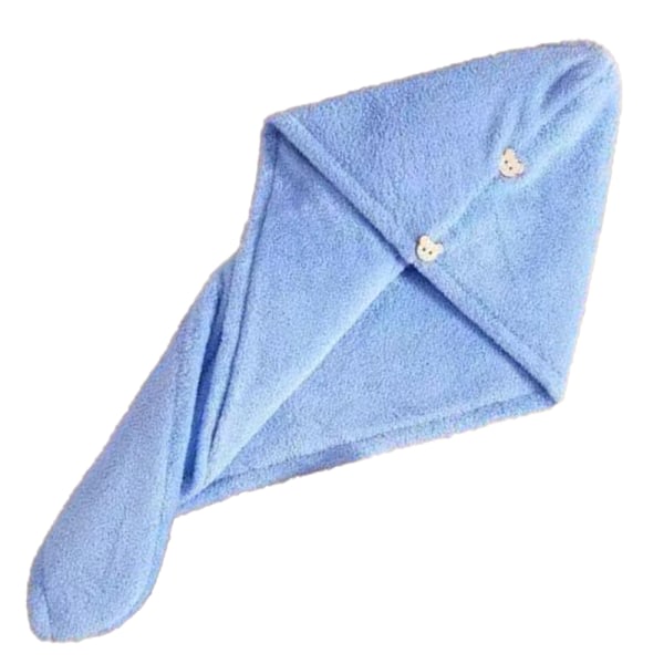 Superabsorberende praktisk hånddukar i mikrofiber Snabbtorkande hår lysblått