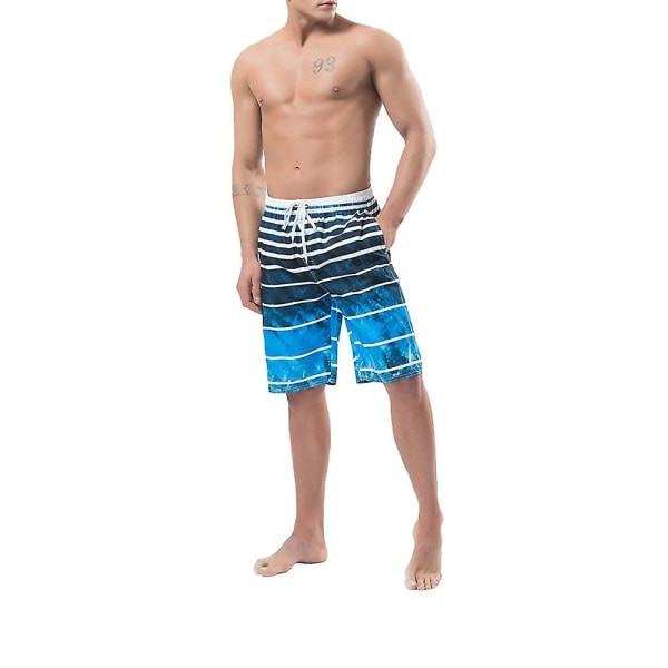 Randiga strandshorts för män - 4XL (42) Blåkläder och tillbehör zdq