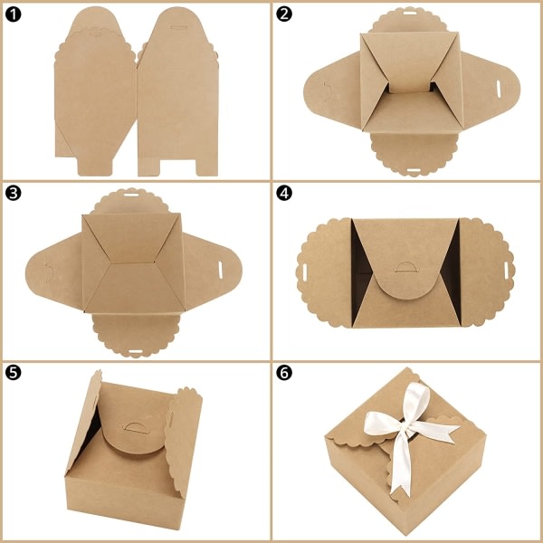 20 pakkauksen bågade fyrkantiga presentförpackningar - 10x10x6cm/3,94x3,94x2,36"