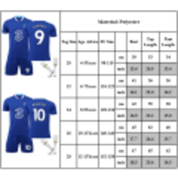 Chelsea World Cup Hemma Kit ENZO nro 5. Barn #5 Kis 20 (110-120cm) #7 Kis 20（110-120CM）