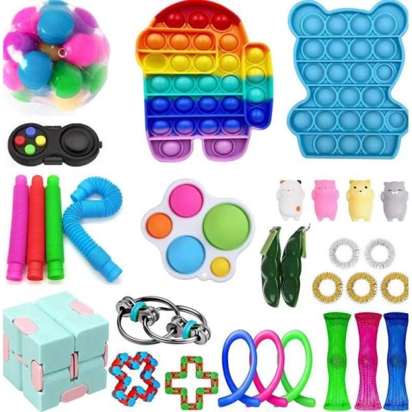 30st fidget toys pack festfavörer sensoriskt pop it stressboll