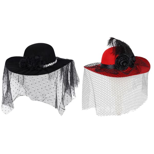 Dame Blomstret Hår Fascinator Mesh Hat Hårbånd Tilbehør Ny> F9S5 A1M5 black one-size
