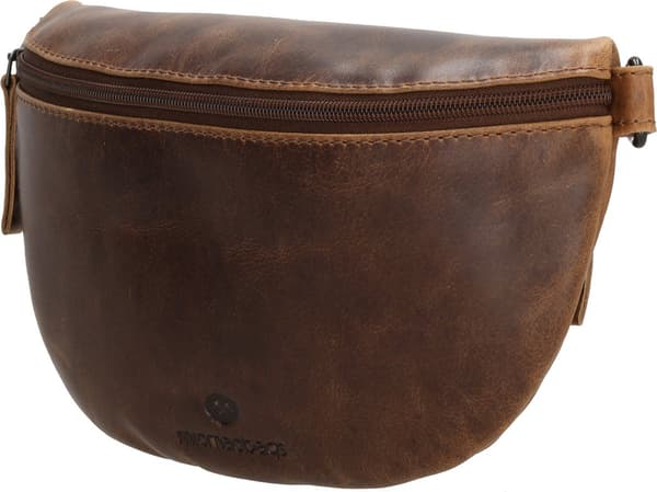 Micmacbags midjeväska i läder, crossbody-väska för kvinnor med justerbar boho-gitarrrem, 2-i-1 midjeväska, brun