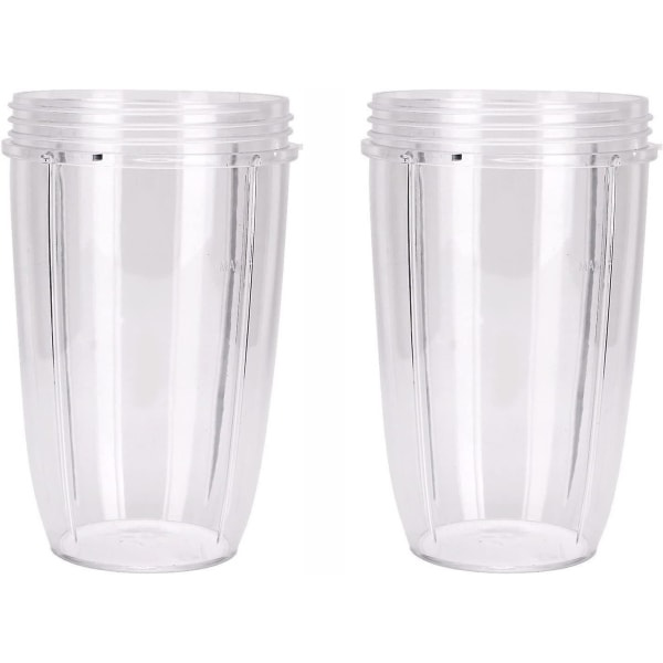 Ersättningskoppar för(hög - 24-en gång) Premium reservdelar och tillbehör för Nutribullet (paket med 2) transparent
