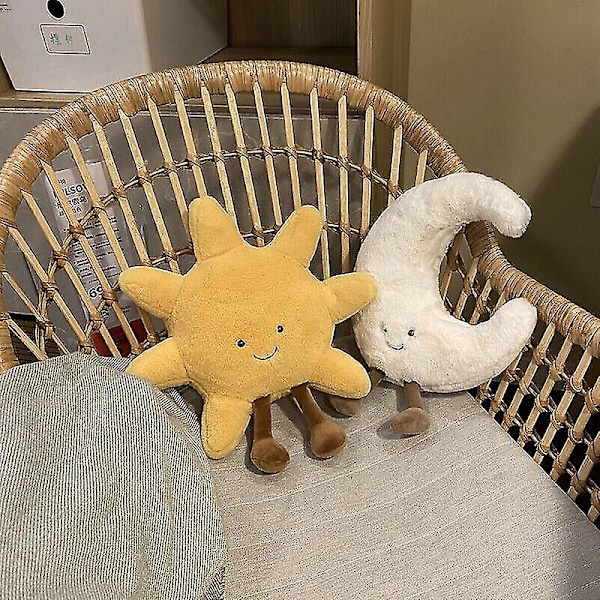 Jellycats Stil Plysch Sol & Måne Söt Leksak Fylld Sammet Mjuk 30cm moon