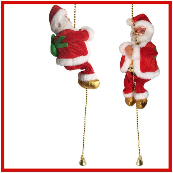 1st Santa Claus klätterrepstege med sångmusik - Juldekoration för elektrisk plyschdocka - (flerfärgad)