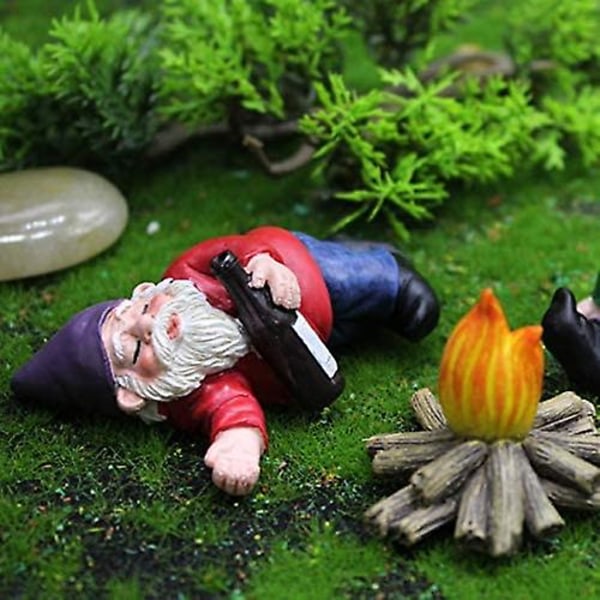 4 stk. Miniature Have Nisser, Miniature Nisse Figurer Miniature Have Nisser Kage Topper Mikro Landskab Dekoration Plante Blomsterkrukke Ornament