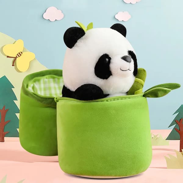 Simulert Panda liten bambusrør dukke bursdagsgave barnas dag gave søt panda