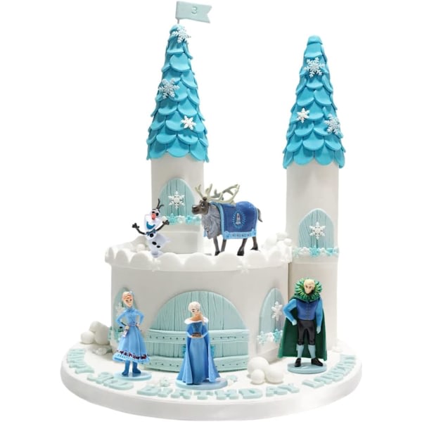 Frozen Cake Topper Figurer Set, Frozen tårtdekorationer for Frozen festtillbehör