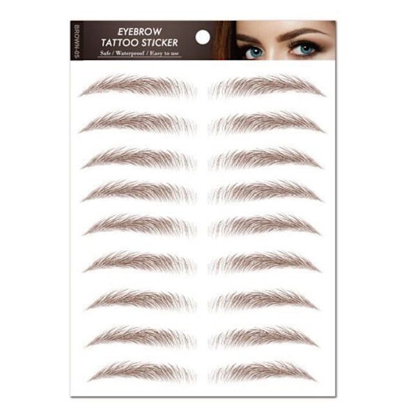 10 ark 6D øjenbryn tatoveringsklistermærker, hårlignende ægte øjenbryn Langvarig vandtæt Naturlig løsøjenbryn Makeup 3