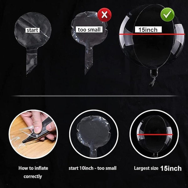 Led-ballonger lyser upp Bobo varmvit färgglad självlysande bubbla