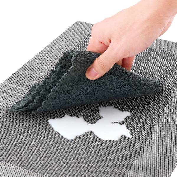 Set med 8 bordstabletter Halkfri, tvättbar värmebeständig PVC bordstabletter för matbord Röd 45×30 cm