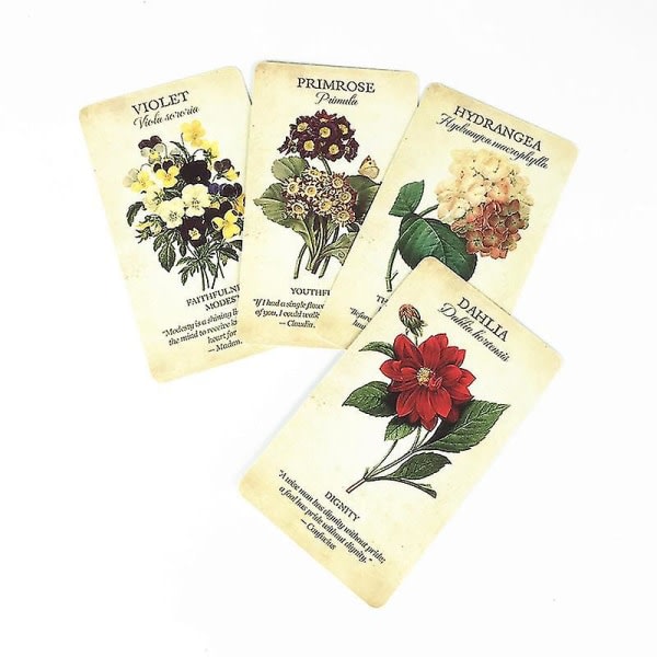 Botanisk inspirasjon Oracle-kort Mystisk spådom Tarotdekk Brettspill Utsøkt blomsterdesign for kvinner, jenter 44 stk Ts89 zdq