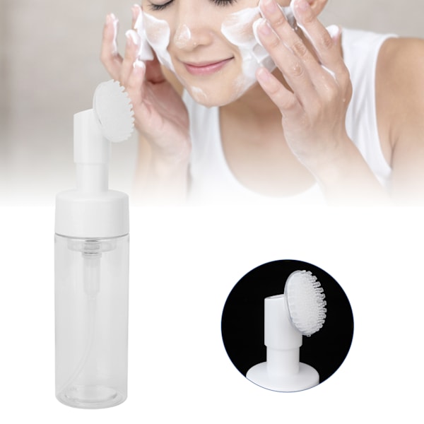 Mousse Skummande Flaska Silikonborste Tom Påfyllningsbar Ansiktsrengöring Skumflaska Transparent 150ML