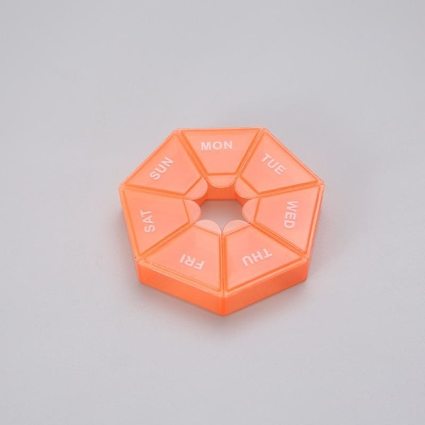Pillerdoseringslåda Medicinlåda Pillerhållare Pillerask Orange orange