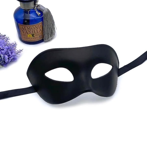 CDQ Svart klassisk venetiansk mask, maskeraddräktmask för män Party Ball Halloween Mask