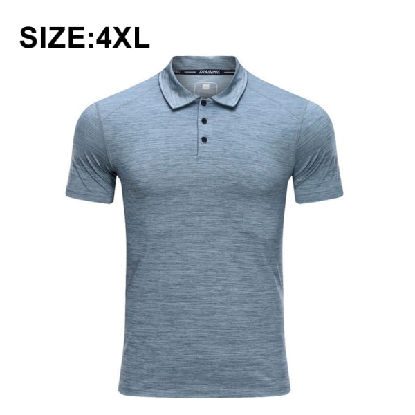 Sportpikétröja for män med lang og kortvarig T-skjorte (Ljusblå) 4XL zdq