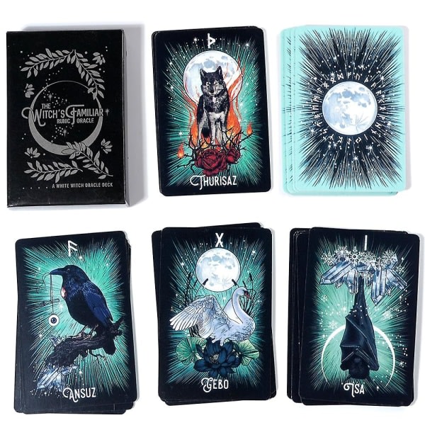 Hekse Rune Oracle 24 Individuel Tarot Rune Rune Kort Dyr Oracle Dyr Tarot Viking Runer zdq