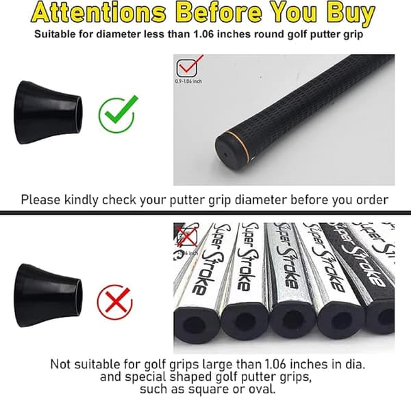 Golfboldopsamler sugekop til puttergreb 5 stk.