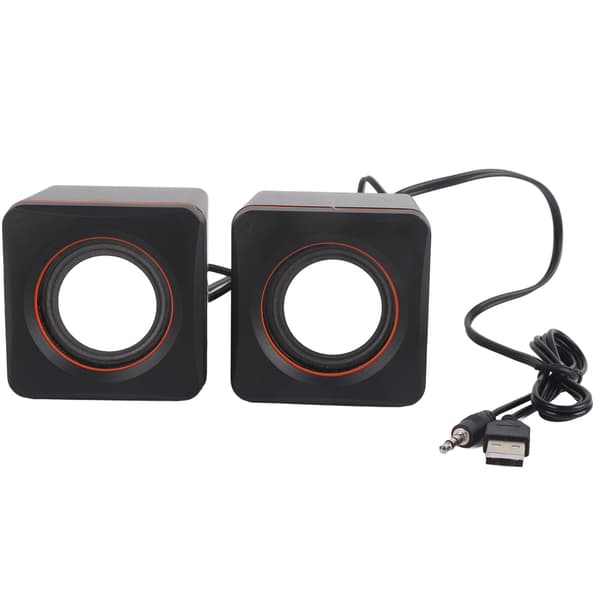 Mini Cube USB Stereo 3,5 mm Jack Kablet Højttaler Til Stationær Computer Bærbar PC (Dobbelt Spor)