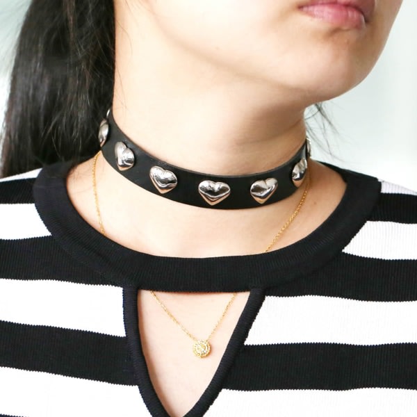 Goth Punk Heart Shape Spike Nitar Choker Collar för unisex Steampunk Halsband Emo Halsrem Chocker Gothic Accessoarer