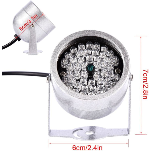 CDQ Kamera IR Illuminator Lights, Fosa 140 LED Vattentätt Infrarött Night Vision Light för säkerhet CCTV kamera