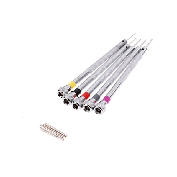 5x precisionsset set watch urmakare reparationsverktyg 5 reservdelar silver onesize
