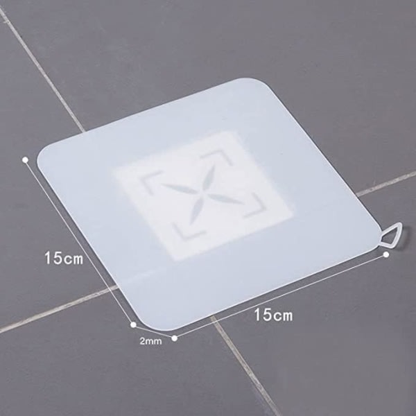 Silikonbadkarsplugg Cover, 2-delads avloppsluktmatta Luktborttagande avloppsplugg til køkken, badeværelse og vask (6 x 6 tum)