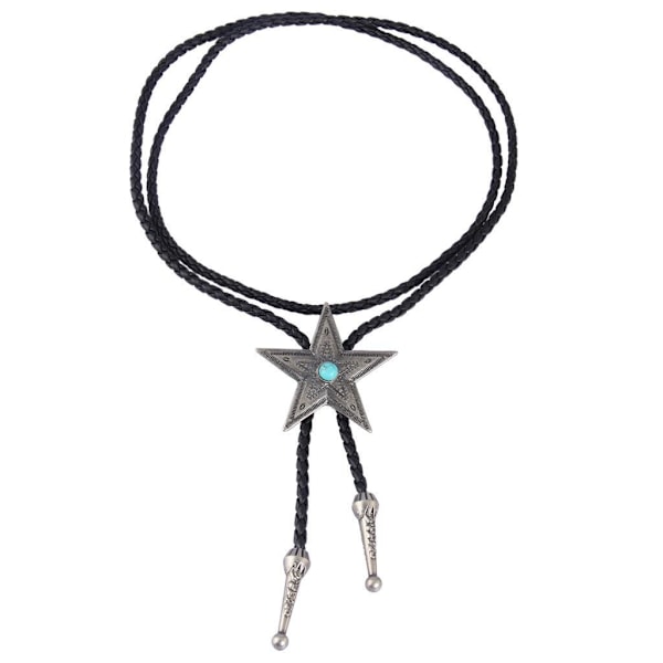 1/2/5 Svart PU-läder Western Cowboy Rodeo Bolo Tie Bola Antik Silver 104cm Antique Silver 104cm 1Set