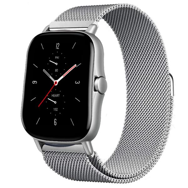 Magnetisk rem för Amazfit GTS/4/2/2e/GTS2 Mini/3/GTR 4/3/2/47mm 20mm 22mm metallnät Smartwatch Mesh Amazfit Bip 5-rem Silver 20mm