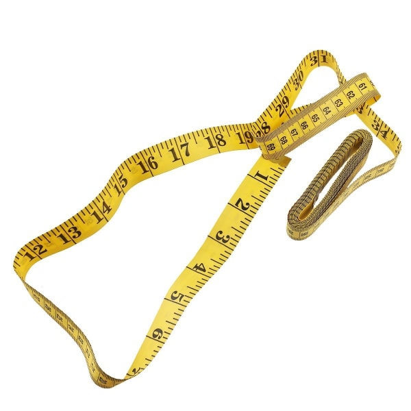 CDQ 3 st 300 cm / 1,8 cm dubbelskaligt mjukt måttband för sömnad av skräddartygslinjal (3M / 10 fot gul)