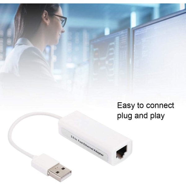 CDQ USB 2.0 til Ethernet-adapter, eksternt nettverkskort av chip, veldig praktisk portabel nettverksenhetsadapter