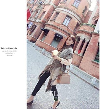 Stor Overdimensioneret Sjal Pashmina Wrap Poncho Tyk Stil Sjal Patchwork Cape Sjal til Kvinder_tfrf
