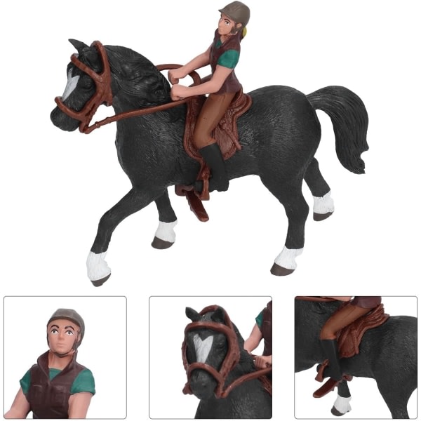 CDQ Klassiskt engelskt lekset för häst och ryttare, hästmodeller, realistiska fölleksaker