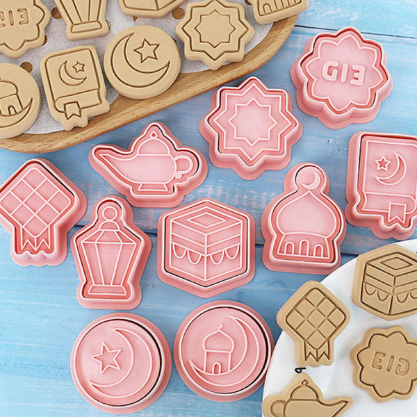 10st Form Cookie Stämpel Press Fondant Sockerhantverk Enfärgad En storlek